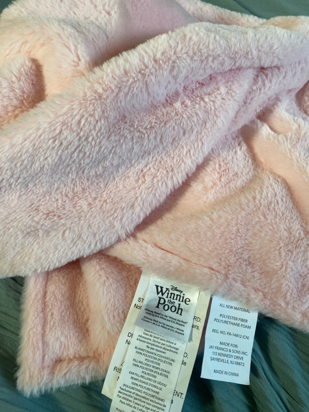 Disney Pink Plush Hooded piglet Blanket - Picture 5 of 5